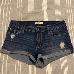 Blue Distressed Shorts